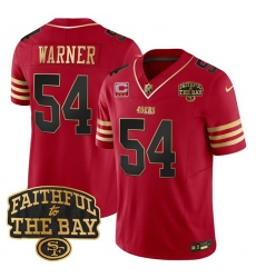 Men San Francisco 49ers 54 Fred warner Red 2025 F U S E 3 Star C With Faithful To The Bay Patch Limited V8 Stitched Football Jersey Men San Francisco 49ers 54 Fred warner Red 2025 F U S E 3 Star C With Faithful To The Bay Patch Limited V8 Stitched Football Jersey