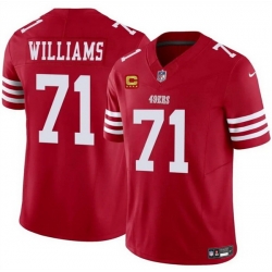 Men San Francisco 49ers 71 Trent Williams Red 2025 F U S E  With 4 Star C Patch Vapor Untouchable Limited Stitched Football Jersey