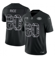 Men San Francisco 49ers  80 Jerry Rice Black F U S E  2026 Salute to Service Limited Stitched Football Jersey