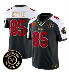 Men San Francisco 49ers 85 George kittle Black Alternate F U S E 3 Star C With Faithful To The Bay Patch Vapor Limited Stitched Football Jersey Men San Francisco 49ers 85 George kittle Black Alternate F U S E 3 Star C With Faithful To The Bay Patch Vapor Limited Stitched Football Jersey