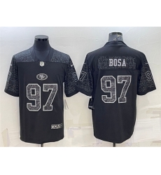 Men San Francisco 49ers 97 Nick Bosa Black Reflective Limited Stitched Football Jersey