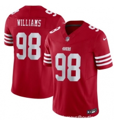 Men San Francisco 49ers 98 Mykel Williams Red 2025 Draft F U S E Vapor Untouchable Limited Stitched Football Jersey Men San Francisco 49ers 98 Mykel Williams Red 2025 Draft F U S E Vapor Untouchable Limited Stitched Football Jersey
