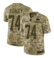 Mens Nike San Francisco 49ers 74 Joe Staley Limited Camo 2018 Salute to Service NFL Jersey