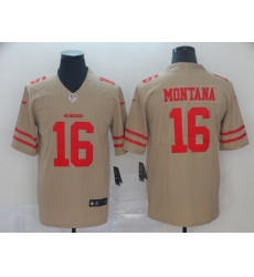 Nike 49ers 16 Joe Montana Gold Inverted Legend Limited Jersey
