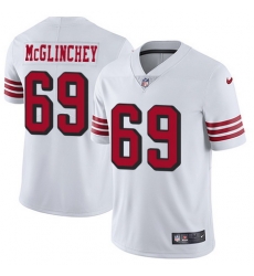 Nike 49ers #69 Mike McGlinchey White Rush Mens Stitched NFL Vapor Untouchable Limited Jersey
