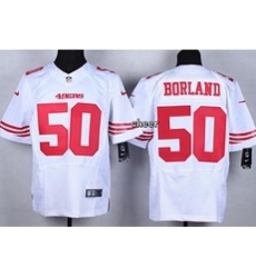 Nike San Francisco 49ers 50 Chris Borland White Elite NFL Jersey