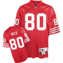 San Francisco 49ers 80 J.Rice red Throwback Jersey
