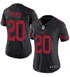 Nike 49ers #20 Jimmie Ward Black Womens Stitched NFL Limited Rush Jersey