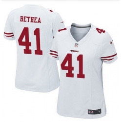Women NEW San Francisco 49ers #41 Antoine Bethea White Stitched NFL Elite Jersey