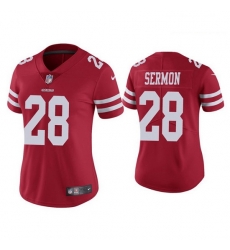 Women San Francisco 49ers 28 Trey Sermon Red Jersey