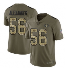49ers 56 Kwon Alexander Olive Camo Youth Stitched Football Limited 2017 Salute to Service Jersey