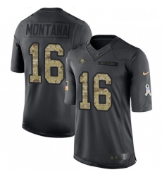 Youth Nike San Francisco 49ers 16 Joe Montana Limited Black 2016 Salute to Service NFL Jersey