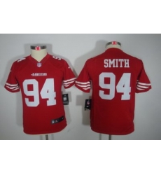 Youth Nike San Francisco 49ers #94 Smith Red Limited Jerseys