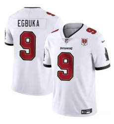 Men Tampa Bay Buccaneers 9 Emeka Egbuka White 2025 Draft 50th Anniversary Patch Vapor Untouchable Limited Stitched Football Jersey Men Tampa Bay Buccaneers 9 Emeka Egbuka White 2025 Draft 50th Anniversary Patch Vapor Untouchable Limited Stitched Football Jersey