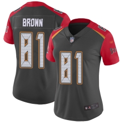 Women Nike Tampa Bay Buccaneers 81 Antonio Brown Gray Women Stitched NFL Limited Inverted Legend Jersey