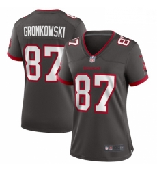 Women Tampa Bay Buccaneers #87 Rob Gronkowski Nike Pewter Alternate Game Jersey