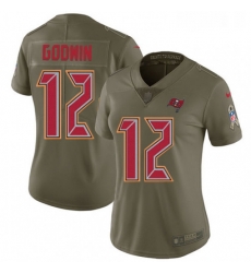 Womens Nike Tampa Bay Buccaneers 12 Chris Godwin Limited Olive 2017 Salute to Service NFL Jersey