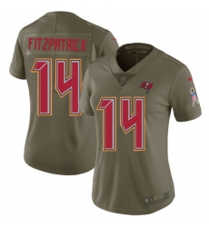 Womens Nike Tampa Bay Buccaneers 14 Ryan Fitzpatrick Limited Olive 2017 Salute to Service NFL Jersey