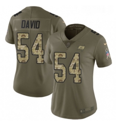 Womens Nike Tampa Bay Buccaneers 54 Lavonte David Limited OliveCamo 2017 Salute to Service NFL Jersey