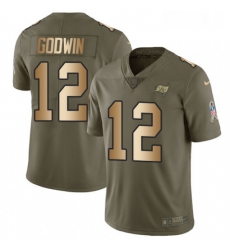 Youth Nike Tampa Bay Buccaneers 12 Chris Godwin Limited OliveGold 2017 Salute to Service NFL Jersey