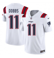 Men New England Patriots 11 Joshua Dobbs White 2025 F U S E Vapor Limited Stitched Football Jersey Men New England Patriots 11 Joshua Dobbs White 2025 F U S E Vapor Limited Stitched Football Jersey