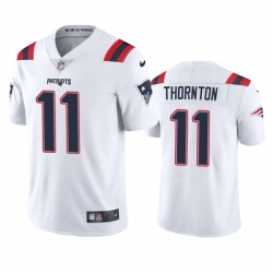Men New England Patriots 11 Tyquan Thornton White Vapor Untouchable Limited Stitched Jersey