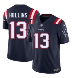 Men New England Patriots 13 Mack Hollins Navy 2025 F U S E  Vapor Limited Stitched Football Jersey