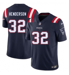 Men New England Patriots 32 TreVeyon Henderson Navy 2025 F U S E  Vapor Limited Stitched Football Jersey