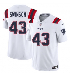 Men New England Patriots 43 Bradyn Swinson White 2025 F U S E Vapor Limited Stitched Football Jersey Men New England Patriots 43 Bradyn Swinson White 2025 F U S E Vapor Limited Stitched Football Jersey