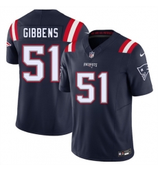Men New England Patriots 51 Jack Gibbens Navy 2025 F U S E  Vapor Limited Stitched Football Jersey