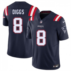Men New England Patriots 8 Stefon Diggs Navy 2025 F U S E  Vapor Limited Stitched Football Jersey