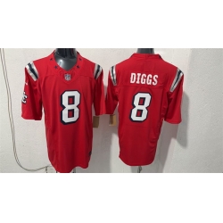 Men New England Patriots  8 Stefon Diggs Red F U S E  Vapor Limited Stitched Football Jersey