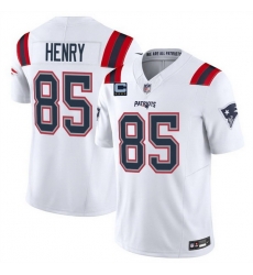 Men New England Patriots 85 Hunter Henry White 2025 F U S E  With 4 Star C Patch Vapor Limited Stitched Football Jersey