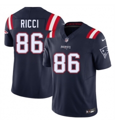 Men New England Patriots 86 Giovanni Ricci Navy 2025 F U S E  Vapor Limited Stitched Football Jersey