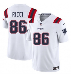 Men New England Patriots 86 Giovanni Ricci White 2025 F U S E Vapor Limited Stitched Football Jersey Men New England Patriots 86 Giovanni Ricci White 2025 F U S E Vapor Limited Stitched Football Jersey