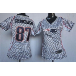 Women New England Patriots Rob Gronkowski Zebra limited Jersey