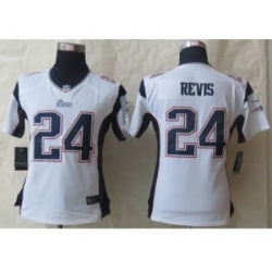 Women Nike New England Patriots #24 Darrelle Revis white Jerseys