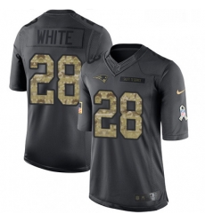 Youth Nike New England Patriots 28 James White Limited Black 2016 Salute to Service NFL Jersey