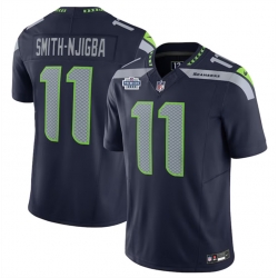 Men Seattle Seahawks 11 Jaxon Smith Njigba Navy 2023 F U S E  Vapor Limited Stitched Football Jersey