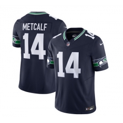 Men Seattle Seahawks 14 DK Metcalf 2023 F U S E  Navy Limited Stitched Football Jersey