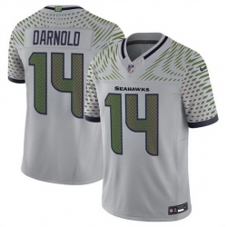 Men Seattle Seahawks 14 Sam Darnold Grey 2025 F U S E Rivalries Vapor Untouchable Limited Stitched Football Jersey