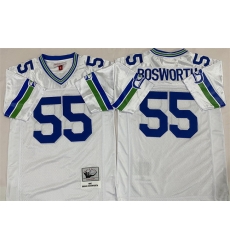 Men Seattle Seahawks 55 Brian Bosworth White Throwback Stitched Football Jersey Men Seattle Seahawks 55 Brian Bosworth White Throwback Stitched Football Jersey