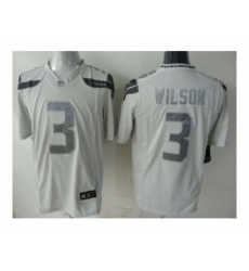 Nike seattle seahawks 3 Russell Wilson White game Platinum NFL Jersey