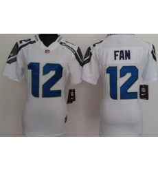 Women Nike Seattle Seahawks 12# Fan White Nike NFL Jerseys