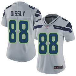 Women Seahawks 88 Will Dissly Grey Alternate Stitched Football Vapor Untouchable Limited Jersey