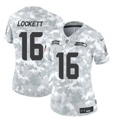 Women Seattle Seahawks 16 Tyler Lockett 2024 F U S E Arctic Camo Salute To Service Limited Stitched Football Jersey