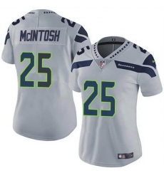 Women Seattle Seahawks 25 Kenny McIntosh Grey Vapor Limited Stitched Football Jersey