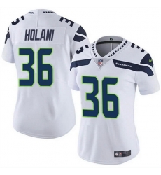 Women Seattle Seahawks 36 George Holani White Vapor Limited Stitched Football Jersey