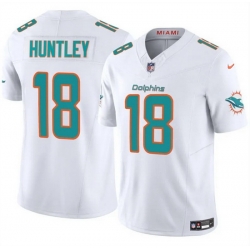 Men Miami Dolphins 18 Tyler Huntley White 2024 F U S E Vapor Limited Stitched Football Jersey