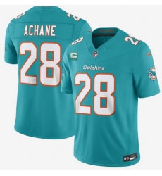 Men Miami Dolphins  28 De Von Achane Aqua 2026 F U S E  1 Star C Patch Vapor Limited Stitched Football Jersey